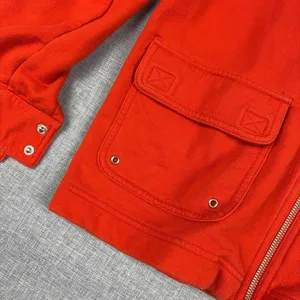 Lauren Ralph Lauren Jacket Womens Small Red Cotton Hooded Full Zip Pockets thumbnail 4