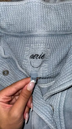 Aerie Light Blue Quarter-Zip thumbnail 8