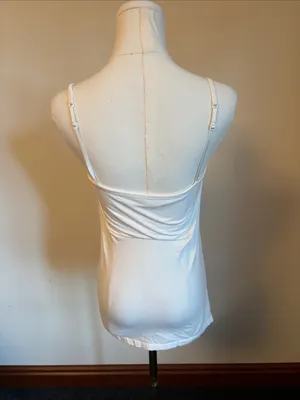 Classic White Spaghetti Strap Tank Top - Women's thumbnail 4