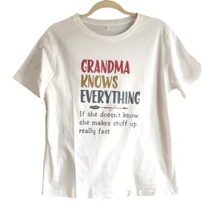 Grandma Slogan Graphic Tee Women‎ Size M White "Grandma Knows Everything" thumbnail 1
