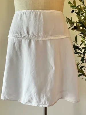 Linen blend White Women's A-Line Skirt thumbnail 1