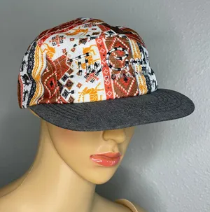 Only See The Good Clothing Company Colorful Native Western Pattern Flat Bill Hat thumbnail 1