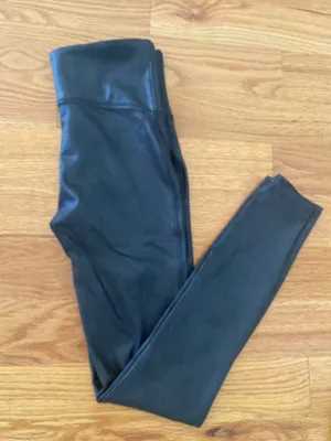 SPANX Faux Leather Leggings Women’s Black Sz Medium High Rise Shaping Pants NWOT thumbnail 2