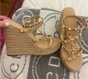 Studded Nude Wedge Heels thumbnail 1