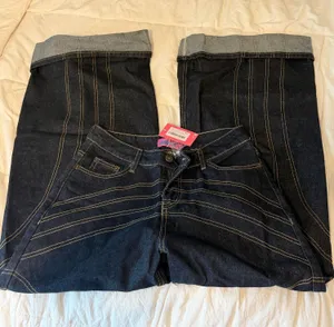 Edikted Dark Wash Wide Leg Cuffed Jeans NWT | XS thumbnail 1