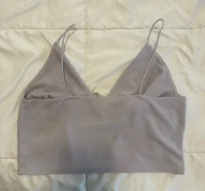 Garage lavender cowl neck crop top thumbnail 2