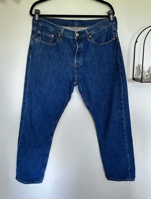 Levi’s 501 Original Fit Straight Leg Denim Blue Jeans Size 32 thumbnail 1
