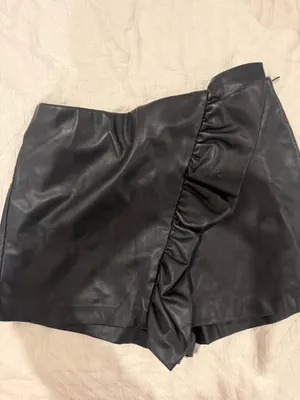 ZARA Black Leather Skirt Faux thumbnail 1