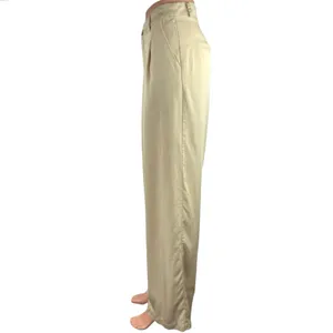 Et Clet Cream High Rise Pleated Career Cozy Ankle Wide Leg Trouser Pants Size M thumbnail 2