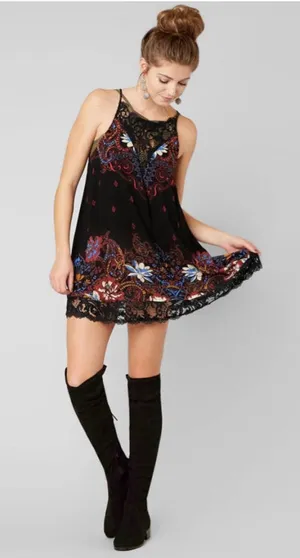 Free People "Who's Sorry Now" Slip Dress Size M thumbnail 1