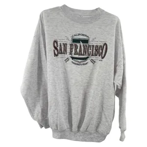 Made in USA vintage San Francisco fisherman’s wharf light gray sweatshirt XL thumbnail 1