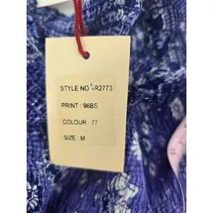 RAGA Top Womens Medium R2773 Blue Purple Smocked Off Shoulder NEW thumbnail 5