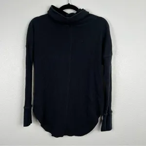 ARITZIA The Group Babaton Waffle Knit‎ Long Sleeve Turtleneck Black Sz M thumbnail 7
