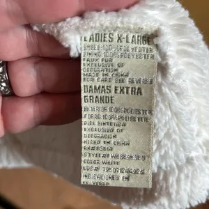 GREEN TEA Fleece Jacket with Sherpa Faux Fur Lining Cream Size XL thumbnail 6
