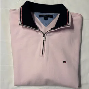 Preppy Tommy Hilfiger Light Pink 3/4 Zip-Up Women’s Sweatshirt NWOT thumbnail 8