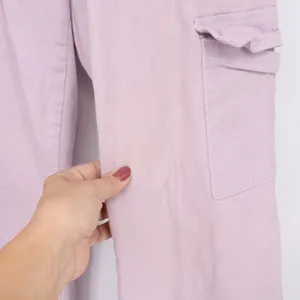 Honey Peach Cargo Pants Womens Medium Lavender Wide Leg Utility Fair thumbnail 5