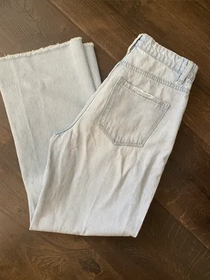 Vervet Salt Flats 90’s Vintage High Rise Straight Leg Jeans Light Wash Raw Hem thumbnail 6