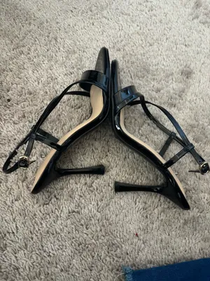 Black Patent Leather Heel Sandals thumbnail 6