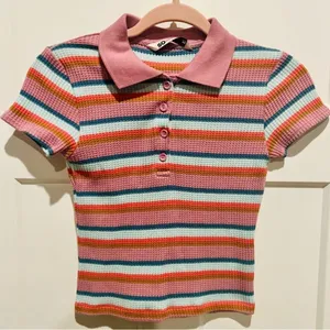 SO Striped Polo Top Size XS thumbnail 3