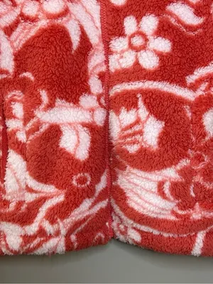 American Eagle Red/White Bear Hug Cozy Sherpa Zip Jacket‎ Sz Med Boho-Chic Fairy thumbnail 9