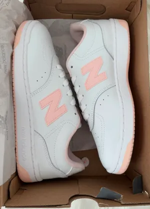 New Balance BB80 Low-Top Leather Sneakers, White/Pink Rose, Size 10/EU41.5 thumbnail 1