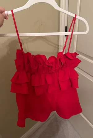 Sienna Sky Red Ruffle Top thumbnail 1