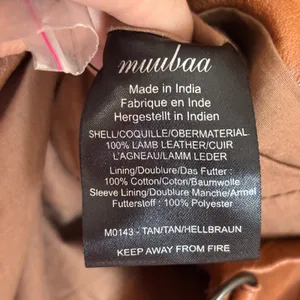 Muubaa Womens Tan Brown 100% Lamb Leather Biker Motorcycle Jacket Size US 4 UK 8 thumbnail 8