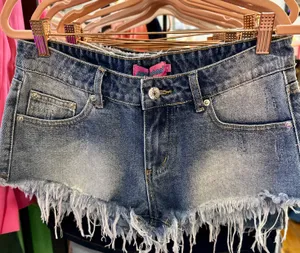 Edikted Medium Wash Jean Shorts thumbnail 5