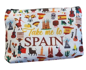 WZMPA Take Me To Spain Travel Cosmetic Bag Makeup Pouch Souvenir Gift‎ New thumbnail 1