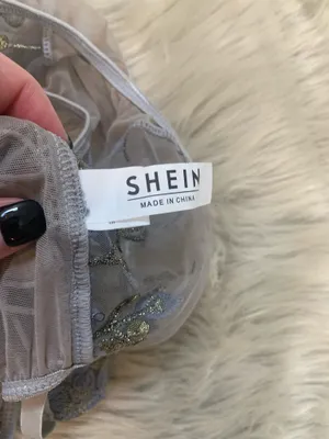 SHEIN Butterfly Embroidered Mesh Teddy Bodysuit Lingerie Medium thumbnail 5