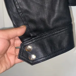Zara faux Black biker Jacket thumbnail 6