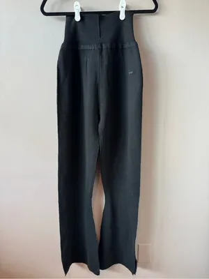 UNIF Women’s Black High-Waisted Knit Fold-Over Flare Pants Size Medium thumbnail 12