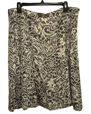 Sigrid‎ Olsen Floral Midi Skirt Brown Cream Size 14 Boho thumbnail 1