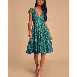 Lulus Green Lace Cutout Back Skater Cocktail Party Mini Dress Women Size S thumbnail 2
