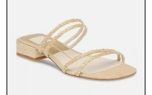 Dolce Vita Haize Block Heel Women's Tan Sandals Strappy Woven Size 8 thumbnail 2