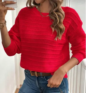 SheIn Women Casual Elegant Bowknot Decor Drop Shoulder Sweater thumbnail 4