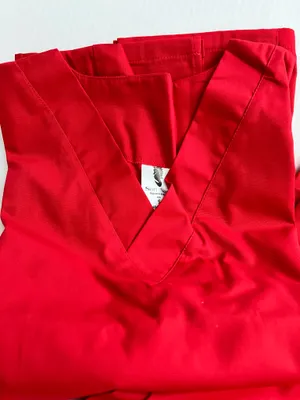 Sari Sari Red Drawstring Pants Scrub Set thumbnail 2