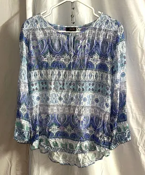 Chico's Crosby Multicolor Paisley Blouse 💙 thumbnail 1