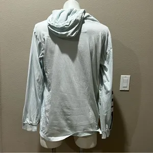 Pink Victoria’s Secret light blue hooded t-shirt thumbnail 3