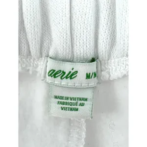 Aerie Womens White Fleece Lounge Shorts Elastic Waist Raw Hem Size Medium thumbnail 6