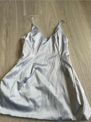 Satin Slip Dress Blue Size M thumbnail 1