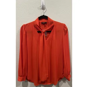 J.Crew Long Sleeve Tie Red Blouse thumbnail 2
