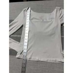 Free People Intimately Square Eye Seamless Long Sleeve Top White M/L thumbnail 2