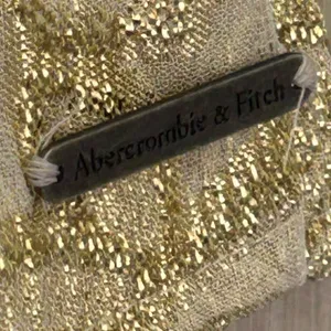 NWT Abercrombie Gold Metallic Floral Lace Mini Skirt Lined Shimmer Size M lace thumbnail 7
