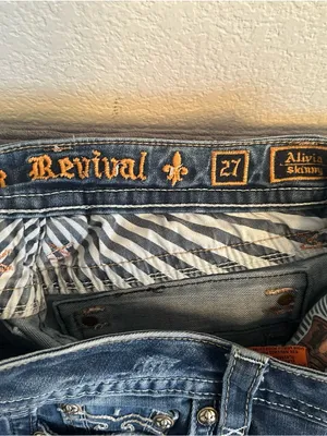 Rock Revival Women's Distressed Alivia‎ Slim Straight Jeans - Light Blue thumbnail 4
