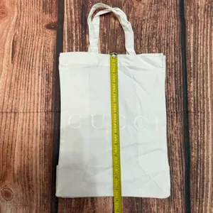 Gucci Tote Bag Unisex Medium White Logo Reusable Shopping Storage 14x10 thumbnail 3