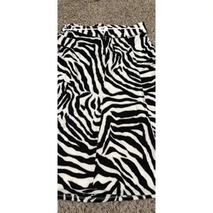 White House Black Market Zebra Print Belted Midi Skirt Black White Womens Medium thumbnail 7