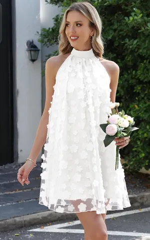 Amazon Dress White Floral thumbnail 1