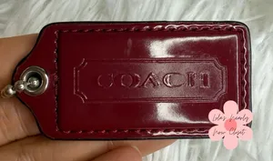 2" COACH Burgundy Fob Bag Charm Hang tag Hangtag thumbnail 1