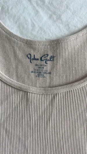Brandy Melville John Galt cream ribbed cotton tank top thumbnail 3
